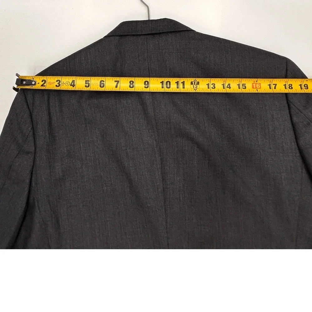 Banana Republic Basic Tailored 100% Wool Blazer 40S Dark Charcoal Corporate